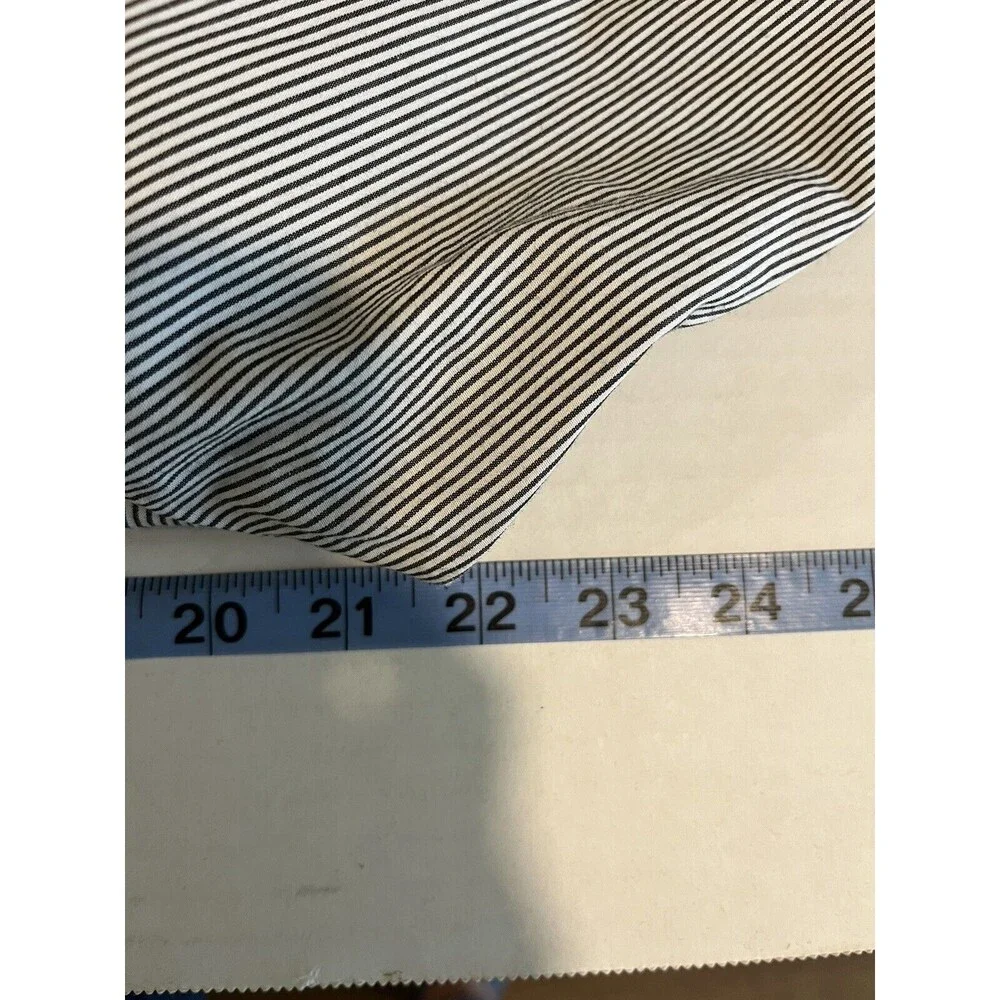 Talbots Women’s Blue White Pinstripe Ruffle Collar Button Front Blouse Size 1X - Picture 7 of 9